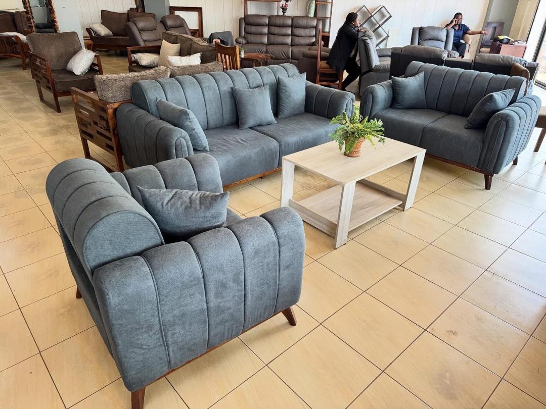 Naguru Grey Channel Sofa Set, Sofa Sets at Lucky Interiors Uganda