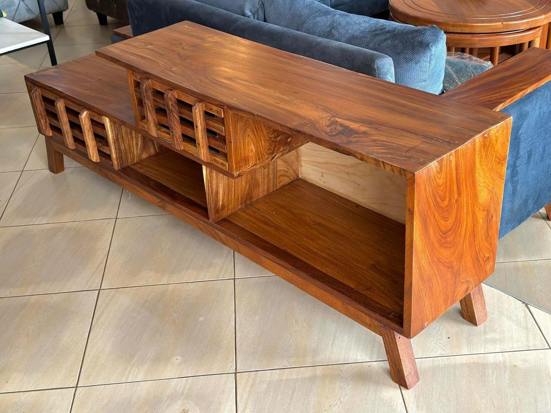 Bweyogerere Lattice TV Console in the Lucky Interiors showroom