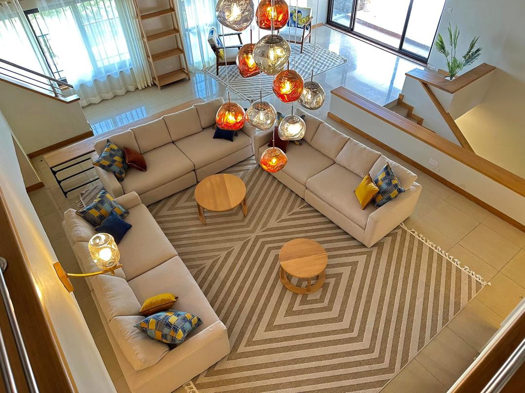 Nalya Grand U Sectional photographed in the Lucky Interiors showroom in Kampala