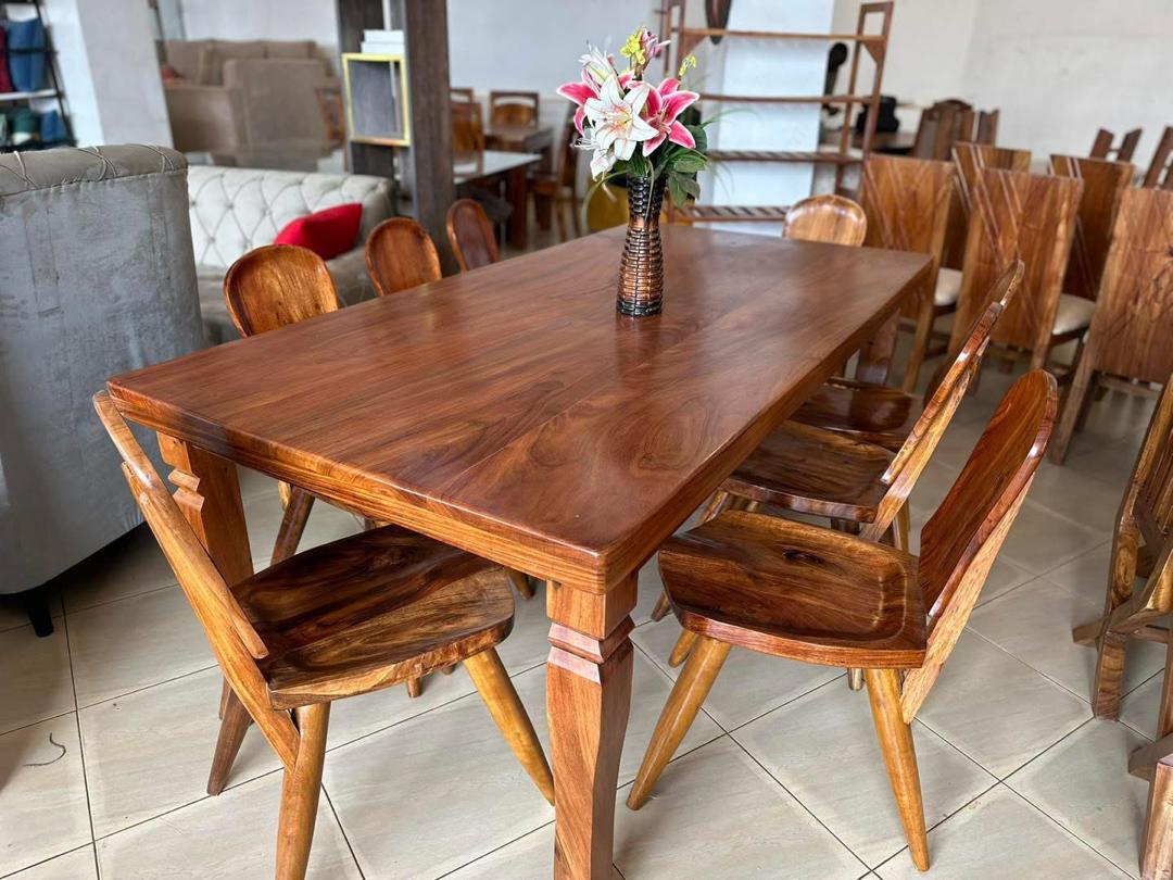 Kiteezi Six Seat Timber Set, Dining Sets at Lucky Interiors Uganda