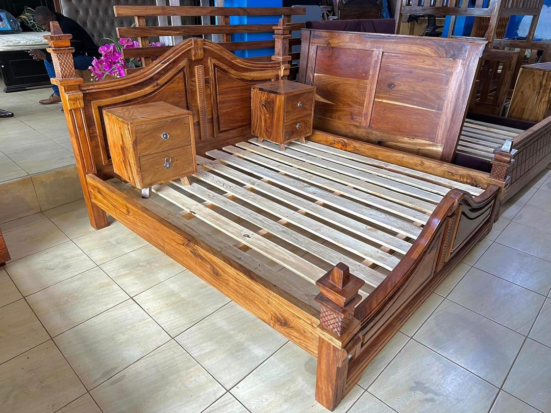 Nateete Carved Sleigh Bed, Beds at Lucky Interiors Uganda