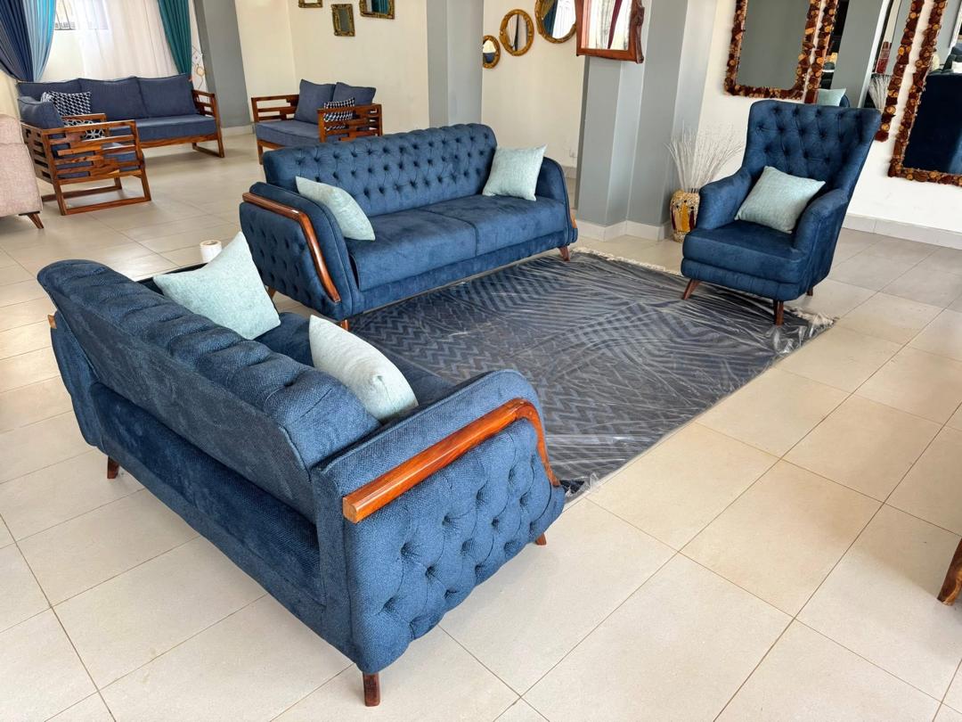 Munyonyo Navy Tufted Set, Sofa Sets at Lucky Interiors Uganda