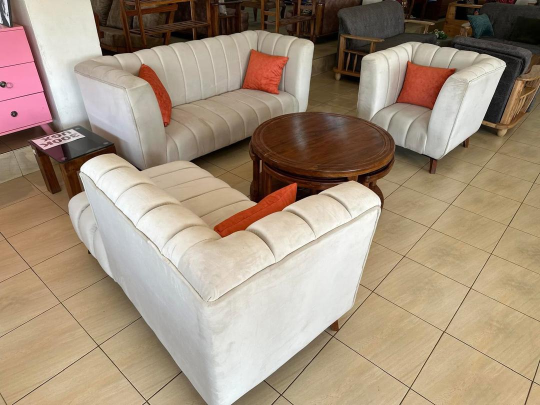 Kyaliwajjala Cream Fluted Set, Sofa Sets at Lucky Interiors Uganda